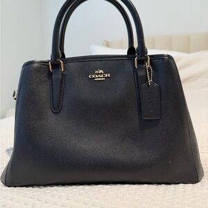 Coach Black Leather Satchel with Gold Hardware